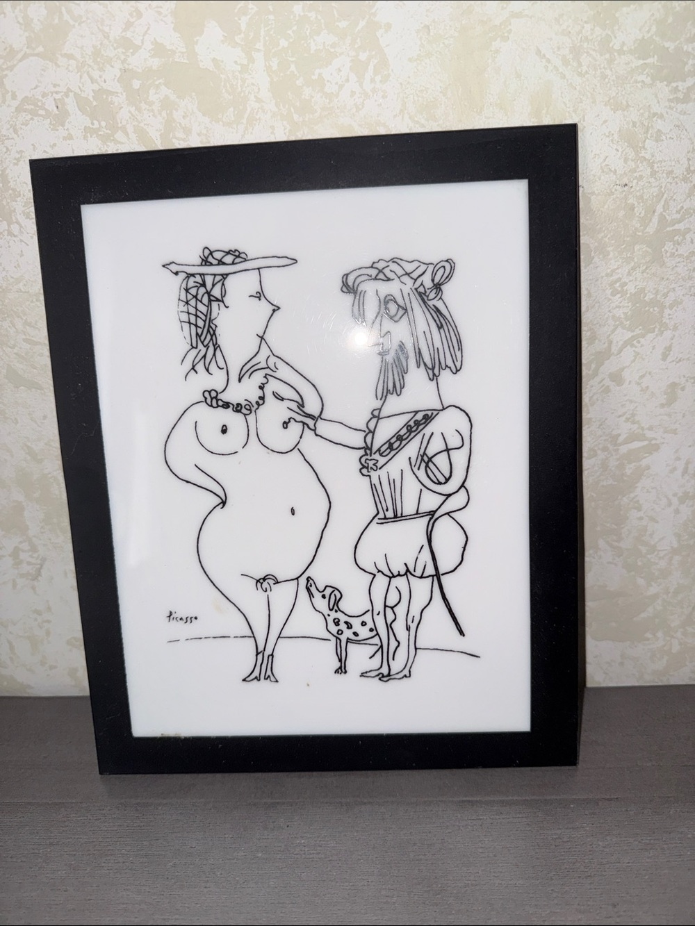 Black Framed Minimal Line Drawing Wall Art - Modern Monochrome